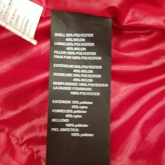 NEW! Karl Lagerfeld Faux Fur Collar Short Black Puffer Jacket Size Small - Picture 6 of 10